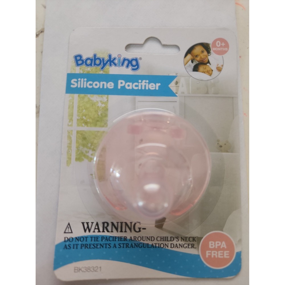 NEW BABY KING SOFT SILICONE PACIFIER 0+ MONTHS Light Pink